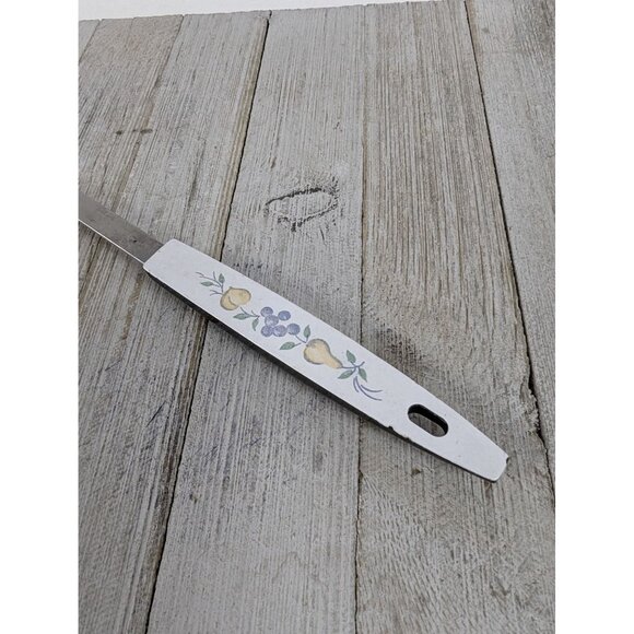 Fruit Handle #6 Stainless Steel Wide Meat Fork 12" USA Vintage - Picture 3 of 7